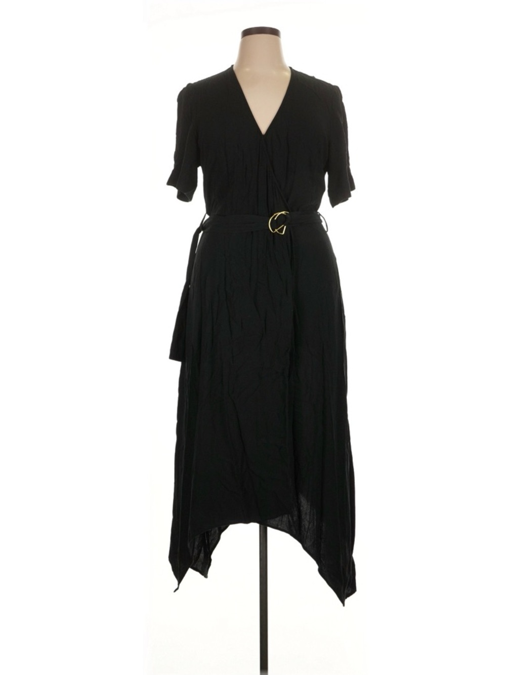 Banana Republic Black Asymmetrical Wrap Dress with Belt